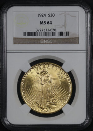 Obverse of this 1924 St. Gaudens $20 NGC MS-64