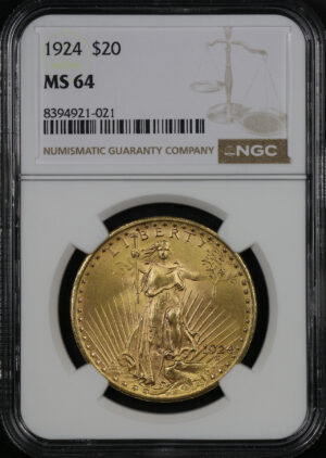 Obverse of this 1924 St. Gaudens $20 NGC MS-64