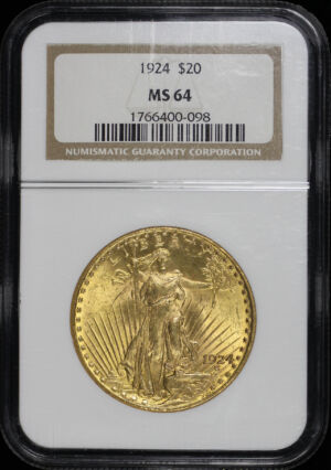 Obverse of this 1924 St. Gaudens $20 NGC MS-64