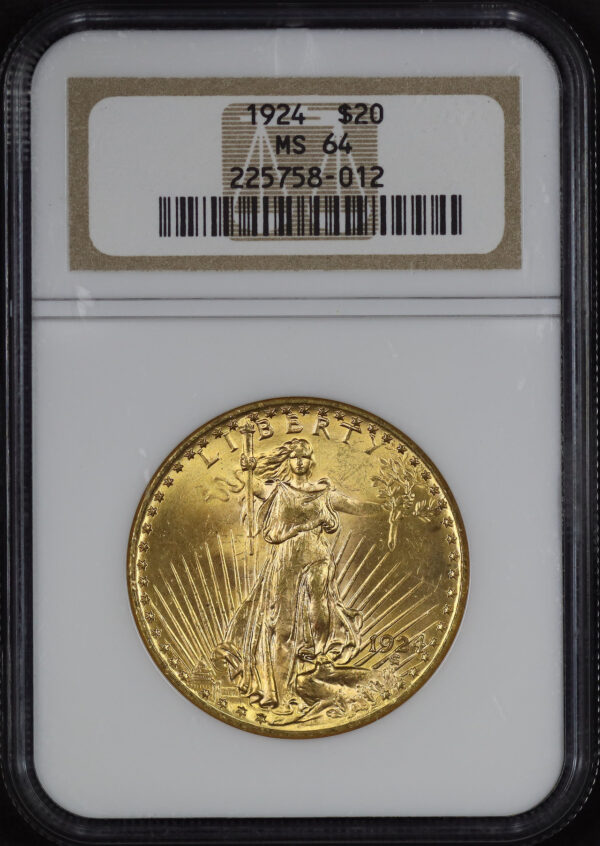 Obverse of this 1924 St. Gaudens $20 NGC MS-64