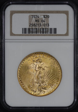 Obverse of this 1924 St. Gaudens $20 NGC MS-64