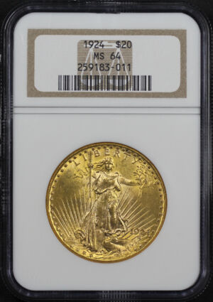 Obverse of this 1924 St. Gaudens $20 NGC MS-64