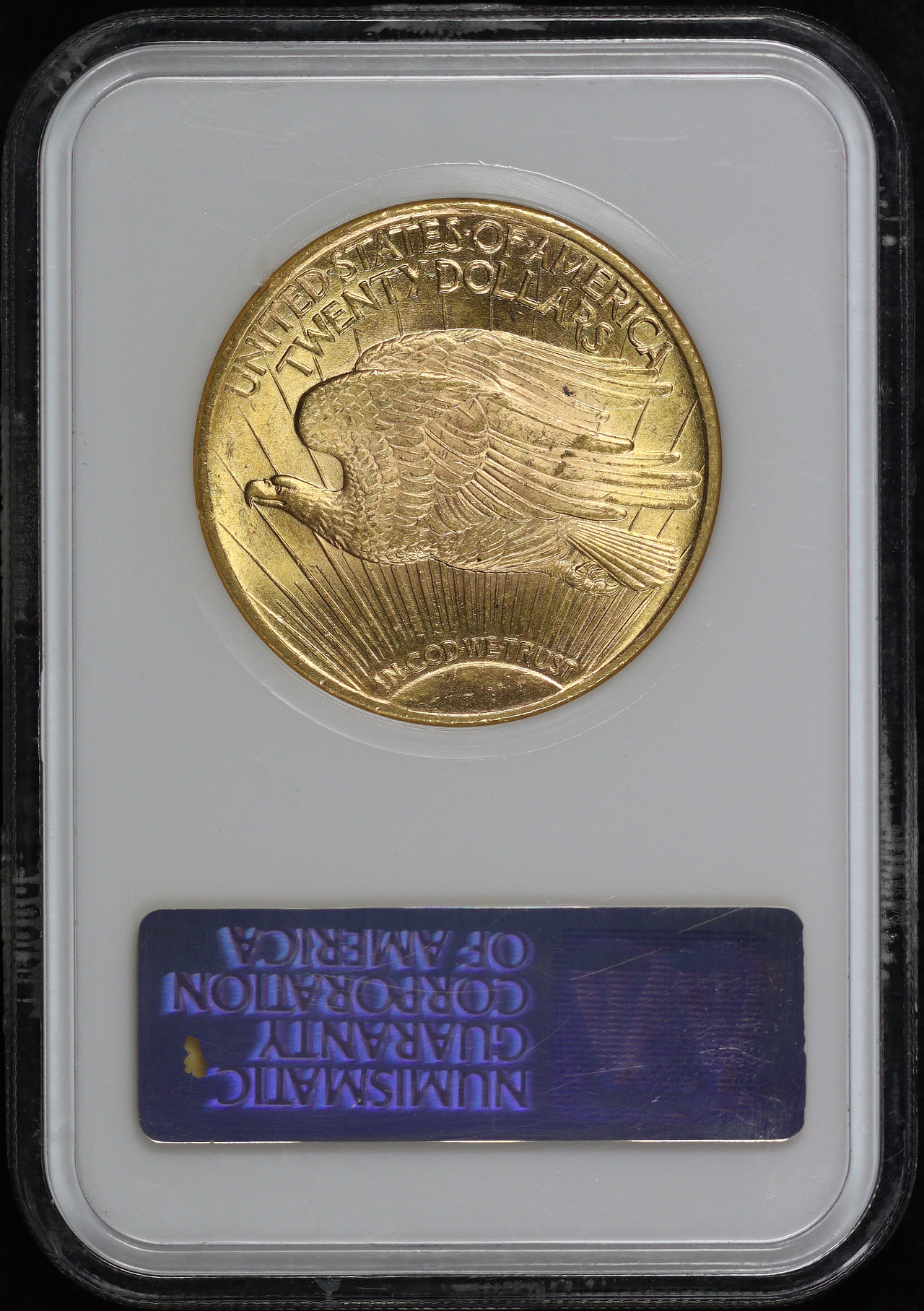 Reverse of this 1924 St. Gaudens $20 NGC MS-64 Old Fatty Holder