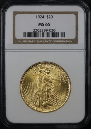 Obverse of this 1924 St. Gaudens $20 NGC MS-65