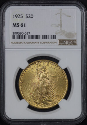 Obverse of this 1925 St. Gaudens $20 NGC MS-61