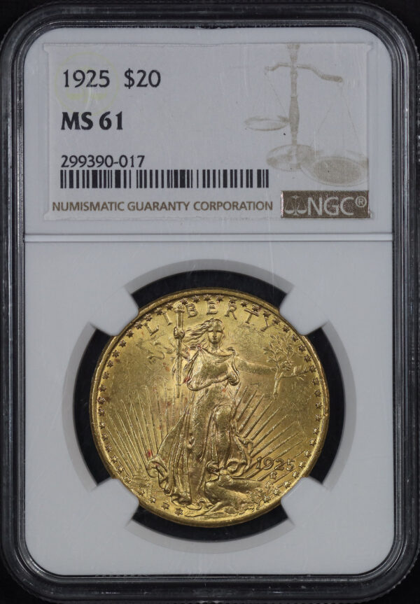 Obverse of this 1925 St. Gaudens $20 NGC MS-61