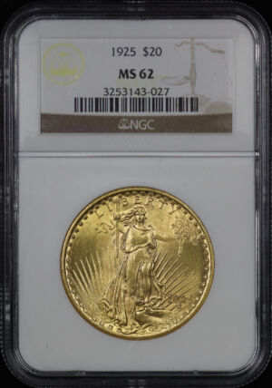 Obverse of this 1925 St. Gaudens $20 NGC MS-62