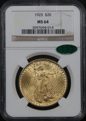Obverse of this 1925 St. Gaudens $20 NGC MS-64 CAC