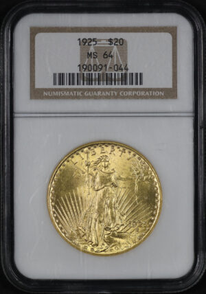 Obverse of this 1925 St. Gaudens $20 NGC MS-64
