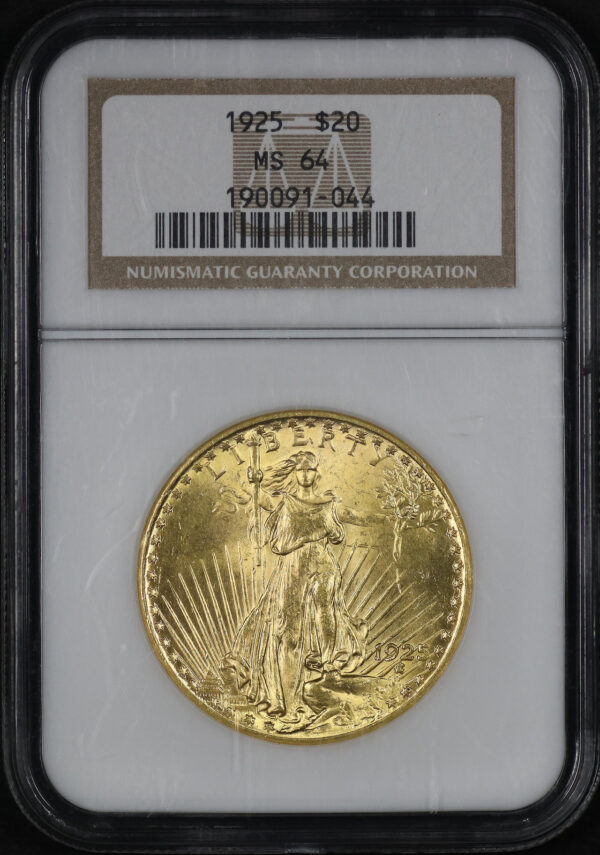 Obverse of this 1925 St. Gaudens $20 NGC MS-64