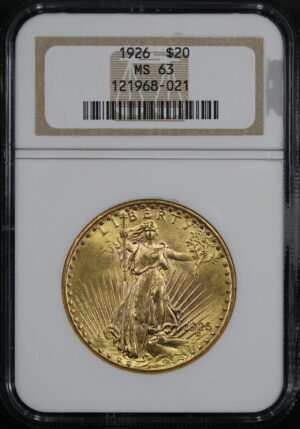 Obverse of this 1926 St. Gaudens $20 NGC MS-63