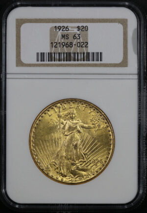 Obverse of this 1926 St. Gaudens $20 NGC MS-63