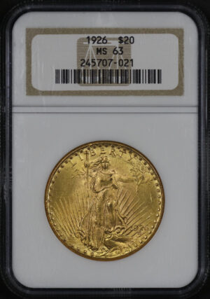 Obverse of this 1926 St. Gaudens $20 NGC MS-63