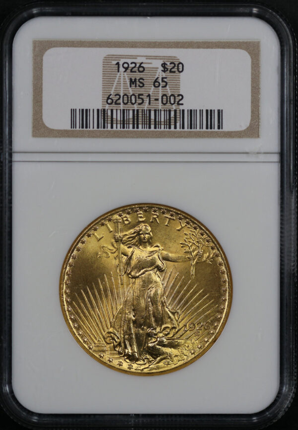 Obverse of this 1926 St. Gaudens $20 NGC MS-65