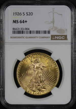 Obverse of this 1926-S St. Gaudens $20 NGC MS-64+