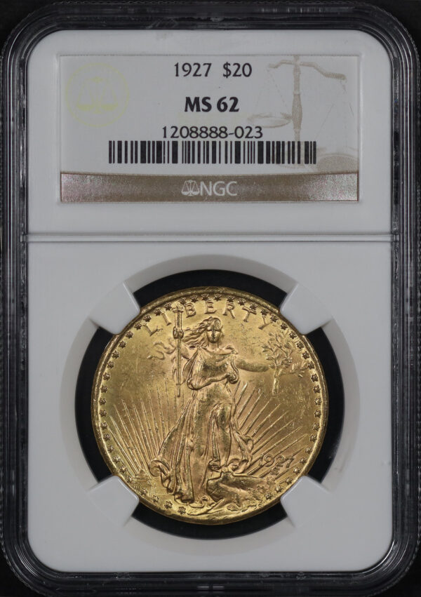 Obverse of this 1927 St. Gaudens $20 NGC MS-62