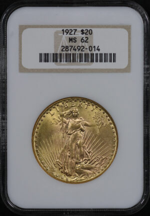 Obverse of this 1927 St. Gaudens $20 NGC MS-62