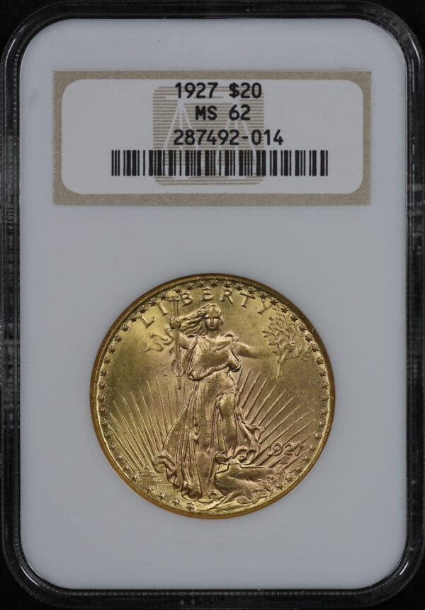 Obverse of this 1927 St. Gaudens $20 NGC MS-62
