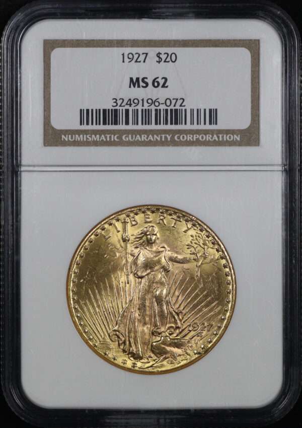 Obverse of this 1927 St. Gaudens $20 NGC MS-62