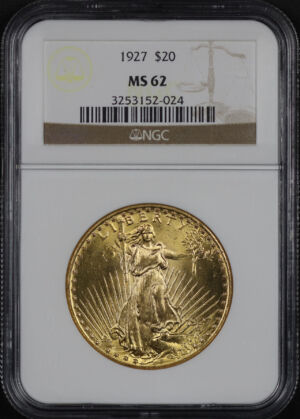 Obverse of this 1927 St. Gaudens $20 NGC MS-62