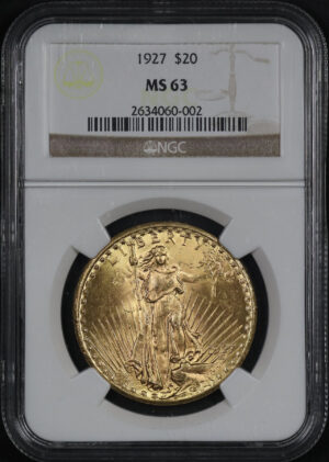 Obverse of this 1927 St. Gaudens $20 NGC MS-63
