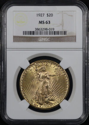 Obverse of this 1927 St. Gaudens $20 NGC MS-63