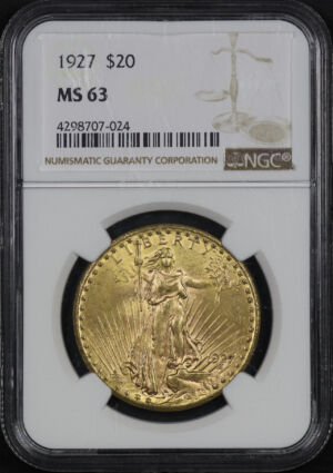 Obverse of this 1927 St. Gaudens $20 NGC MS-63