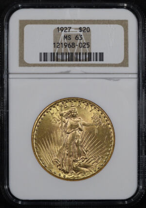 Obverse of this 1927 St. Gaudens $20 NGC MS-63