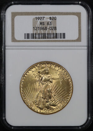 Obverse of this 1927 St. Gaudens $20 NGC MS-63