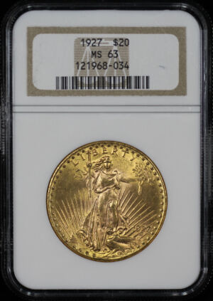 Obverse of this 1927 St. Gaudens $20 NGC MS-63