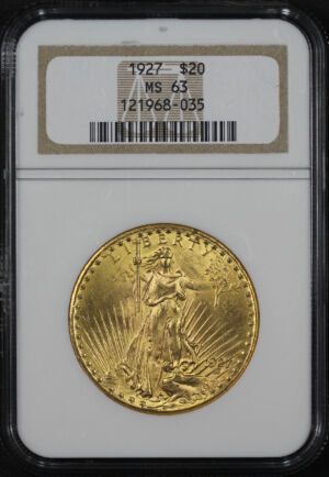 Obverse of this 1927 St. Gaudens $20 NGC MS-63