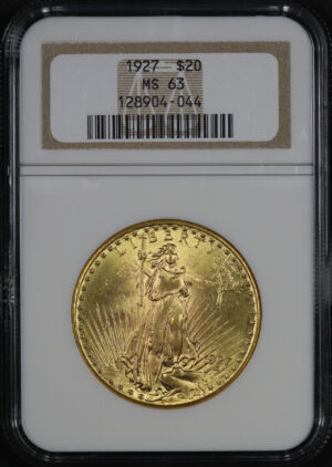 Obverse of this 1927 St. Gaudens $20 NGC MS-63