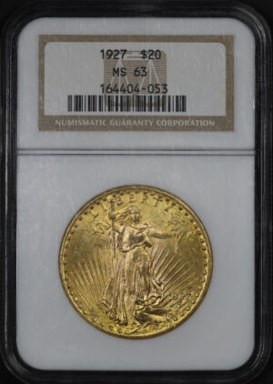 Obverse of this 1927 St. Gaudens $20 NGC MS-63