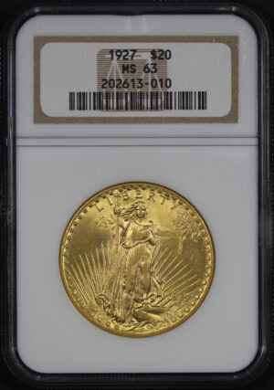 Obverse of this 1927 St. Gaudens $20 NGC MS-63