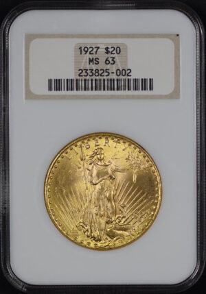 Obverse of this 1927 St. Gaudens $20 NGC MS-63