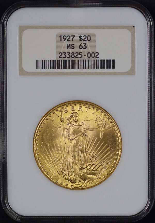 Obverse of this 1927 St. Gaudens $20 NGC MS-63