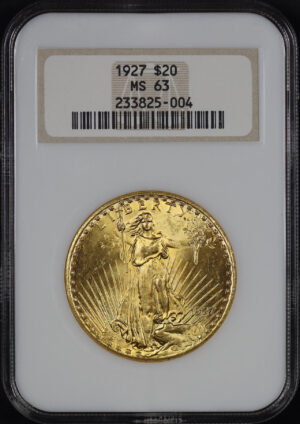Obverse of this 1927 St. Gaudens $20 NGC MS-63