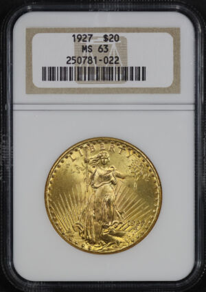 Obverse of this 1927 St. Gaudens $20 NGC MS-63