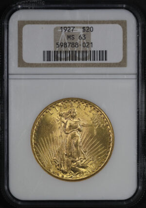 Obverse of this 1927 St. Gaudens $20 NGC MS-63