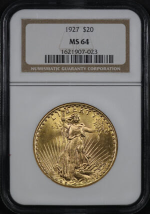 Obverse of this 1927 St. Gaudens $20 NGC MS-64