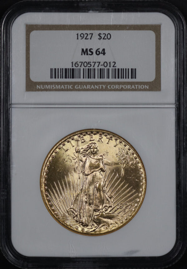 Obverse of this 1927 St. Gaudens $20 NGC MS-64