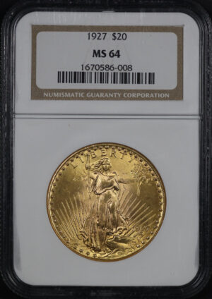 Obverse of this 1927 St. Gaudens $20 NGC MS-64