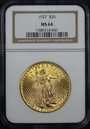 Obverse of this 1927 St. Gaudens $20 NGC MS-64