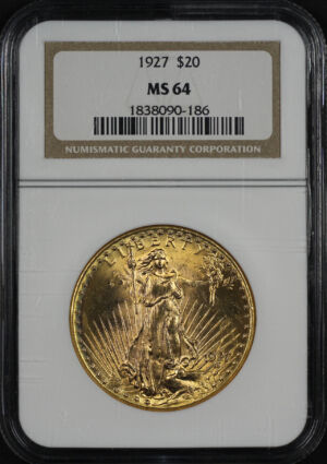 Obverse of this 1927 St. Gaudens $20 NGC MS-64