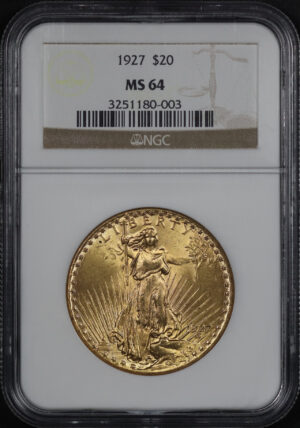 Obverse of this 1927 St. Gaudens $20 NGC MS-64