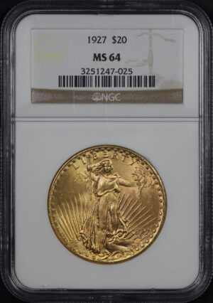 Obverse of this 1927 St. Gaudens $20 NGC MS-64