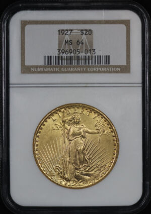 Obverse of this 1927 St. Gaudens $20 NGC MS-64
