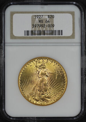 Obverse of this 1927 St. Gaudens $20 NGC MS-64