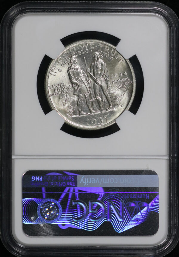 Reverse of this 1937-S 50C Boone Silver Commemorative NGC MS-67