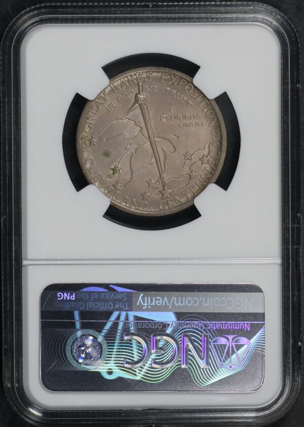 Reverse of this 1936 50C Cleveland Silver Commemorative NGC MS-64